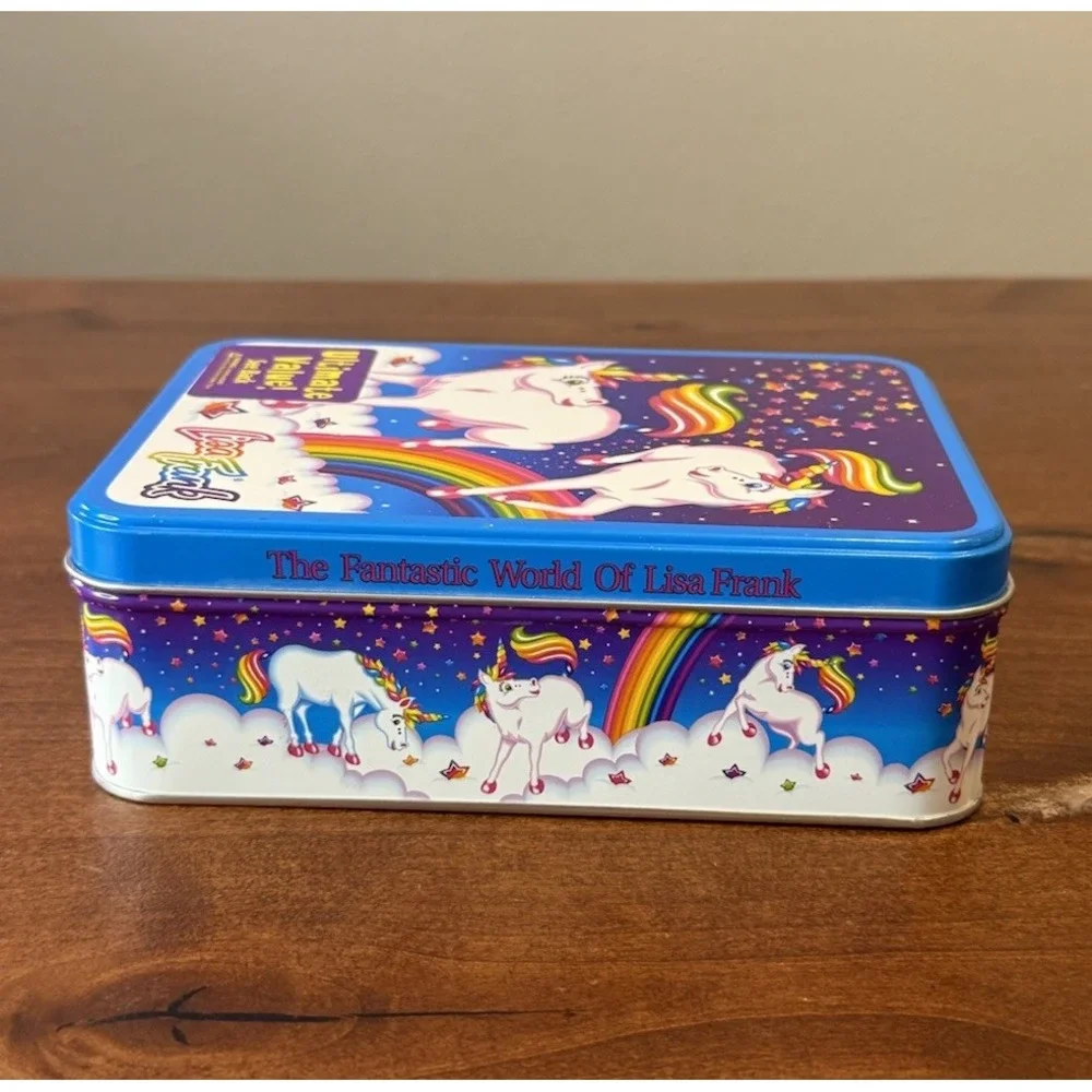 VTG Lisa Frank Stationery Set Collectors Unicorn Rainbow Tin Near Complete Rare